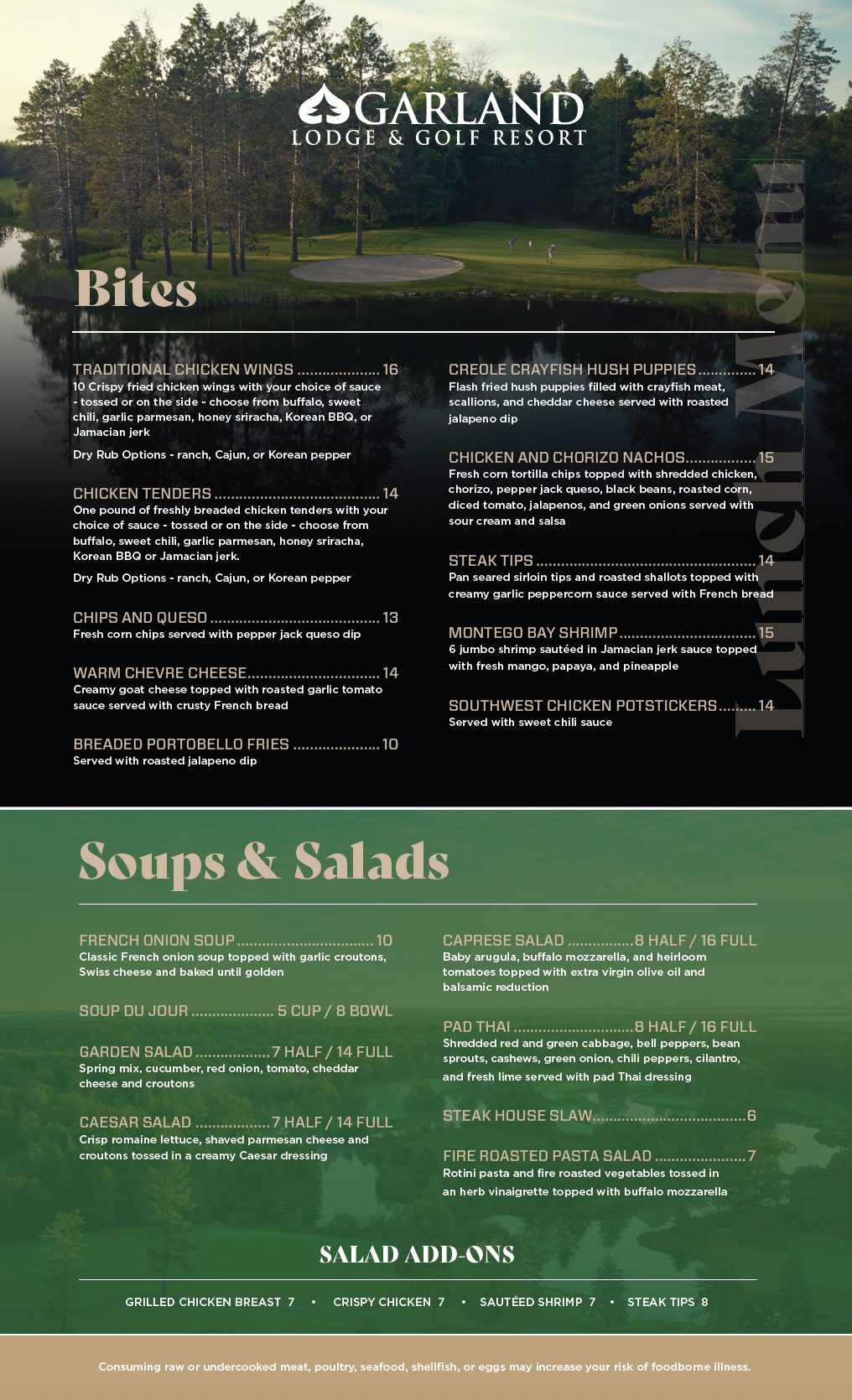 Garland Lunch Menu 2025